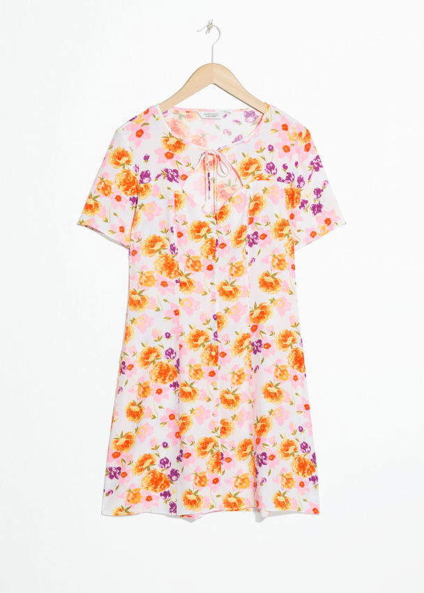 & Other Stories Cut Out Floral Mini Dress Floral Print
