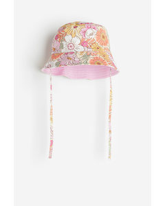 Wendbarer Bucket Hat Hellrosa/Geblümt