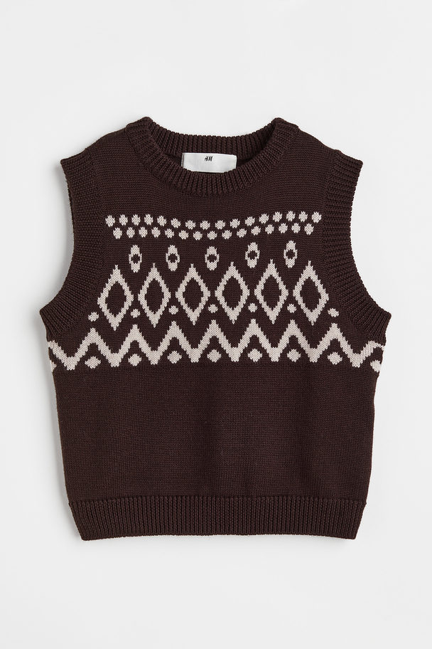 H&M Wool Sweater Vest Dark Brown