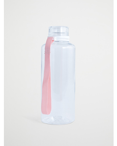 Water Bottle  Transparent  Solid  Pink Ribbon