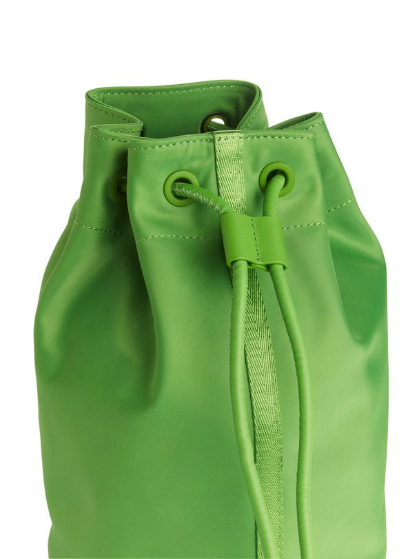 ARKET Nylon Mini Bucket Bag Green