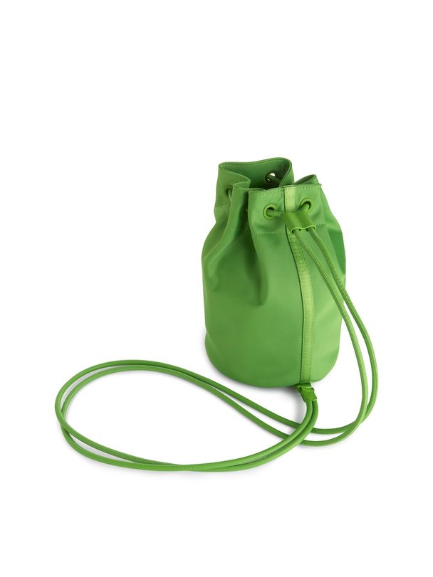 ARKET Nylon Mini Bucket Bag Green