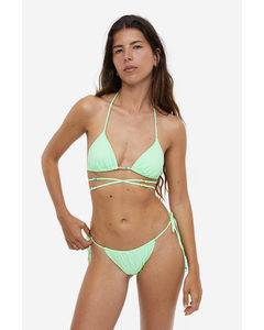 Wattiertes Triangel-Bikinitop Hellgrün