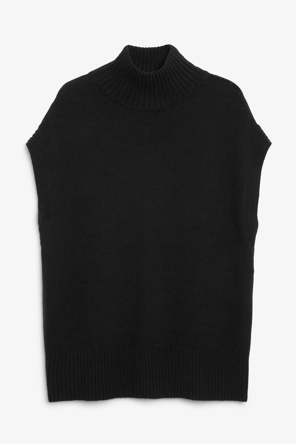 Monki Turtleneck Knit Vest Black