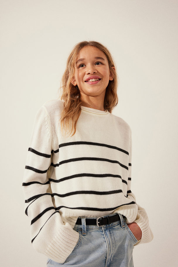 H&M Jumper White/striped