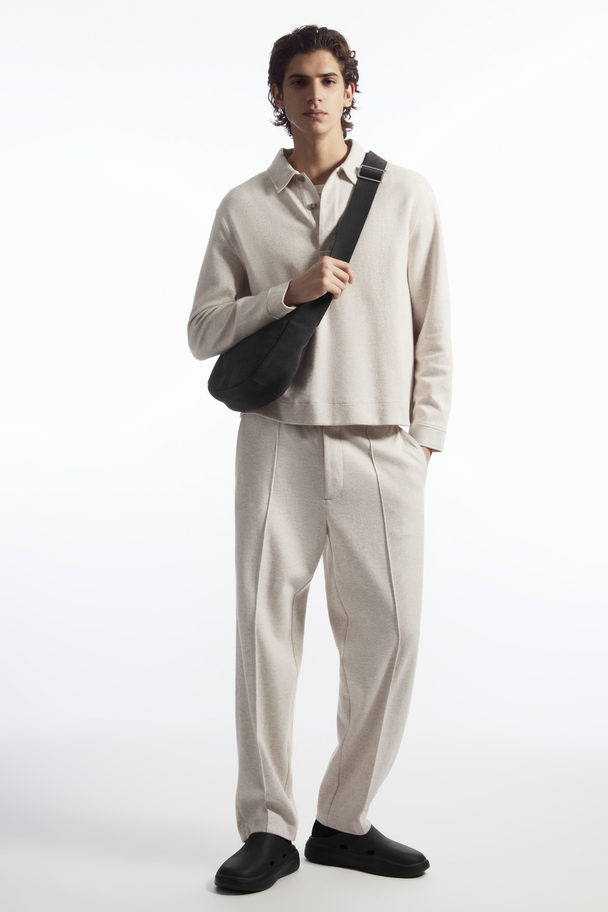 COS Pintucked Pull-on Jersey Trousers Off-white