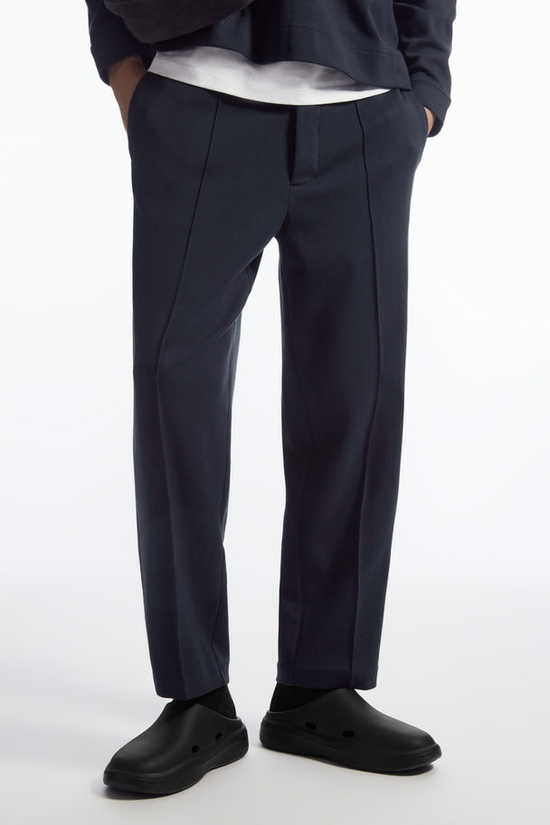 COS Pintucked Pull-on Jersey Trousers Navy
