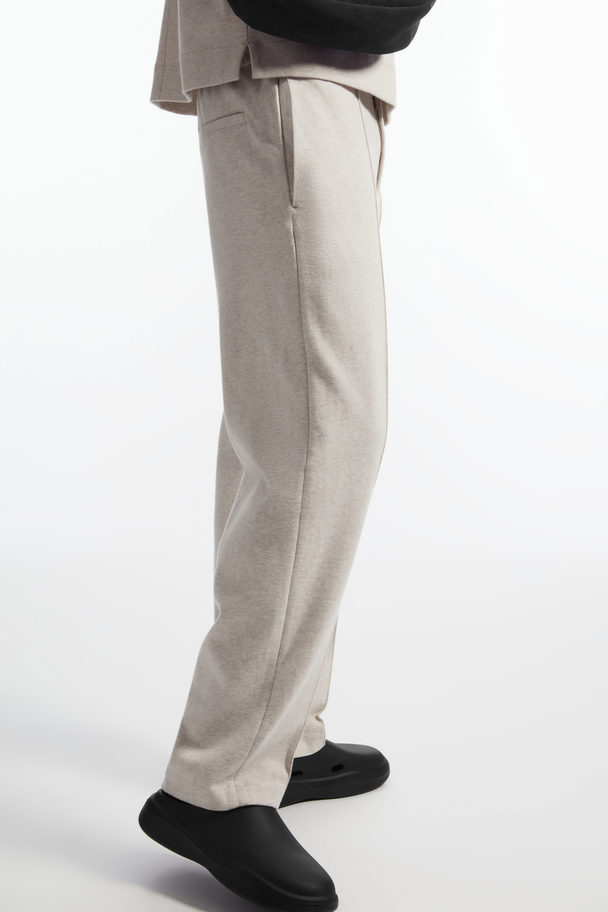 COS Pintucked Pull-on Jersey Trousers Off-white