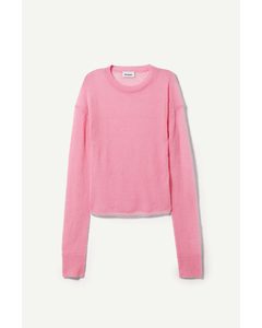 Tuck Sheer Sweater Pink