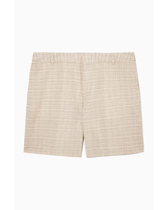 Relaxed-fit Checked Shorts Beige / White