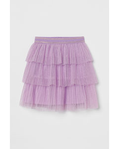 Glittery Tulle Skirt Light Purple