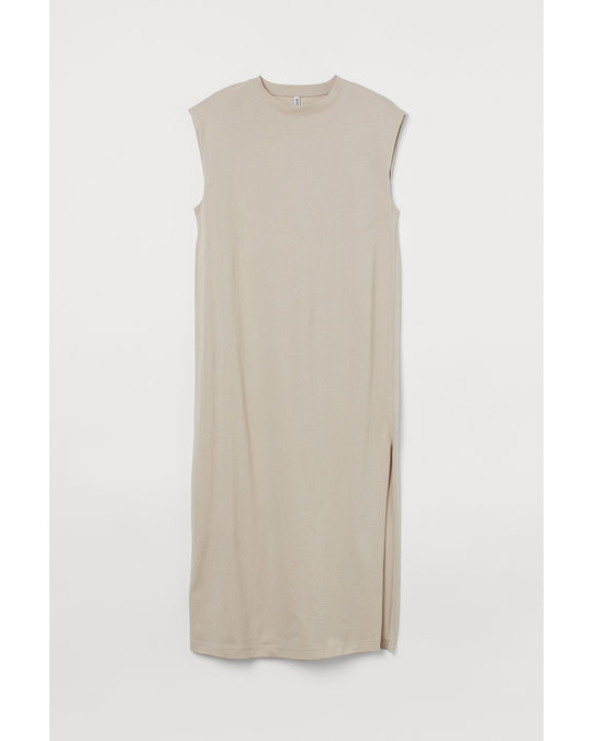 H&M Sleeveless Cotton Dress Greige