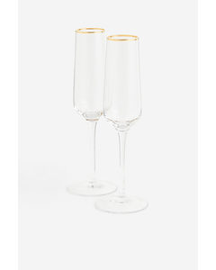 2er-Pack Champagnergläser Klarglas