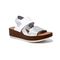 Akia Wedge Sandal In Silver Engraved Leather