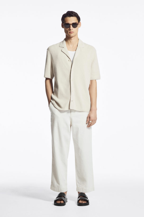 COS Short-sleeved Bouclé-knit Shirt Stone