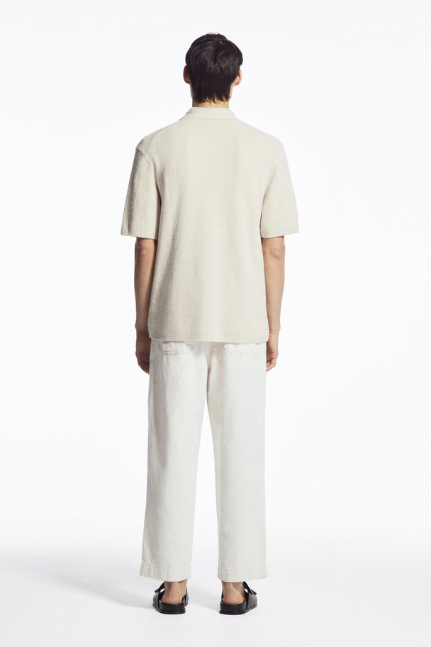 COS Short-sleeved Bouclé-knit Shirt Stone