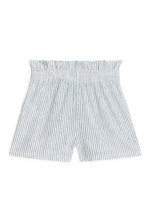 Arket Paperbag Shorts White/blue Stripe