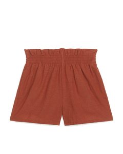 Shorts mit Paperbag-Taille Terrakotta
