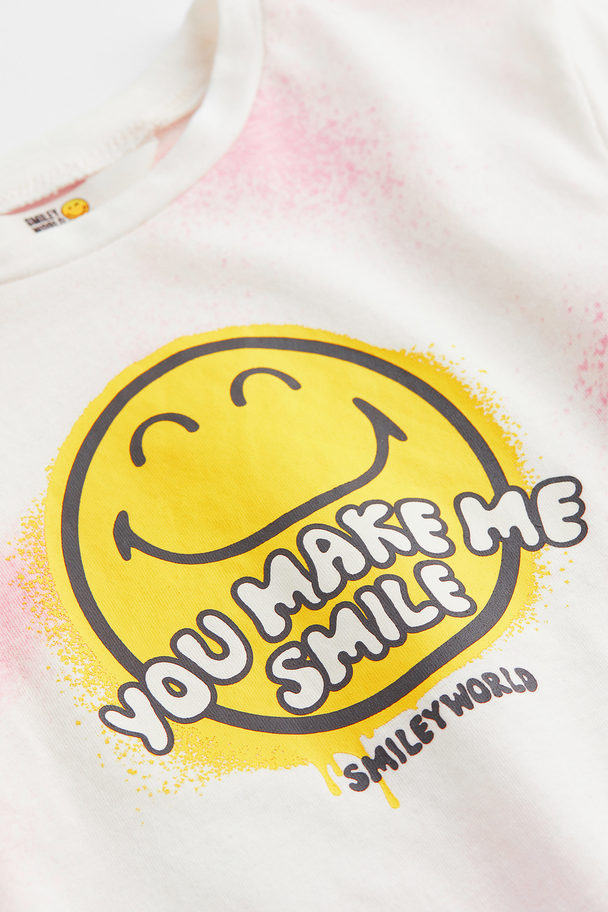 H&M Printed T-shirt White/smileyworld®