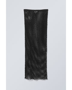 Net Cotton Skirt Black