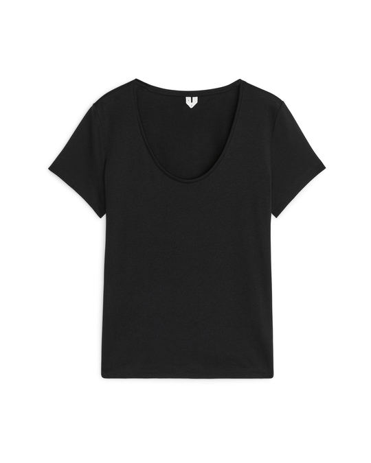 Arket Lyocell Blend T-Shirt Black