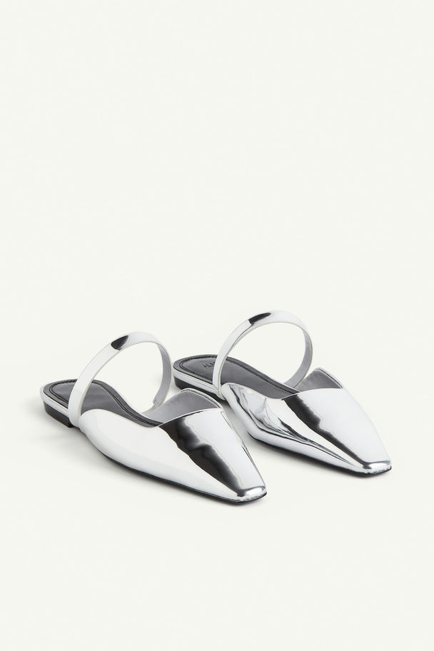 H&M Slip-ins Med Metallic Coating Sølv