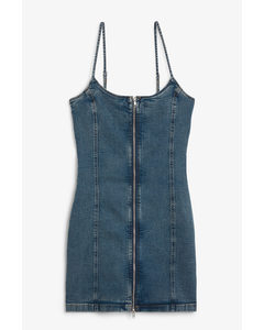 Bodycon-minikjole I Denim Blå