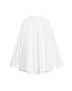 Oversized Bomuldsskjorte Hvid
