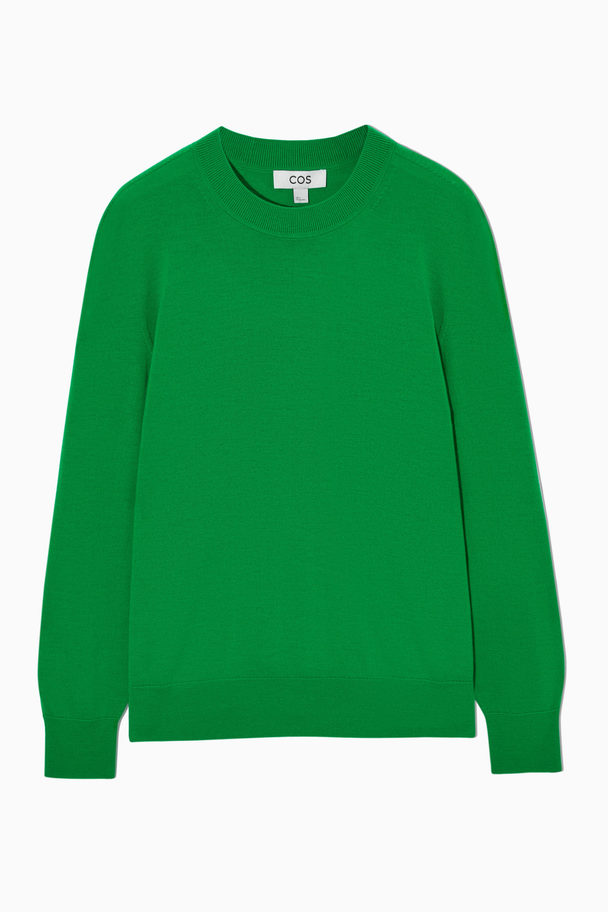 COS Regular-fit Merino Wool Jumper Green