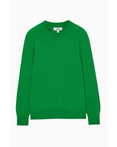 Regular-fit Merino Wool Jumper Green