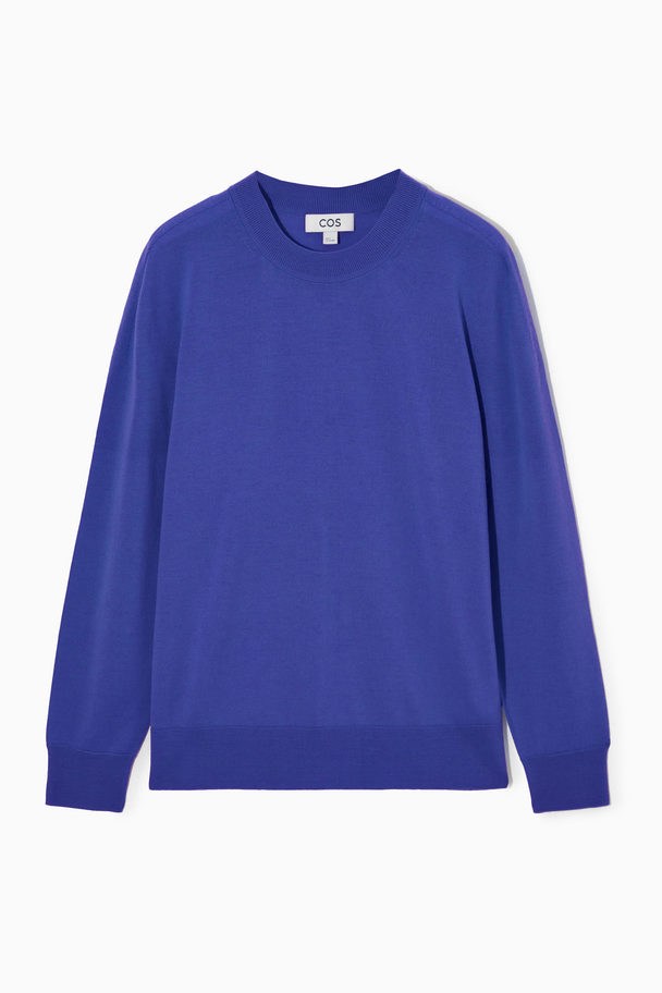 COS Regular-fit Merino Wool Jumper Blue