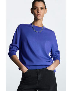 Regular-fit Merino Wool Jumper Blue