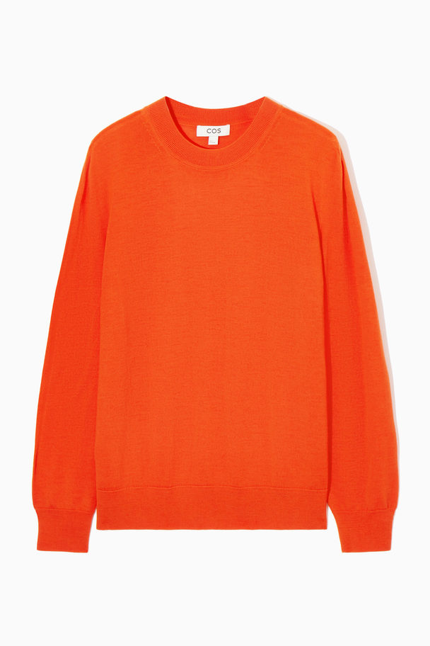 COS Merino Wool Jumper Bright Orange