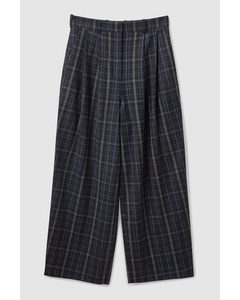Wide-leg Tailored Trousers Navy