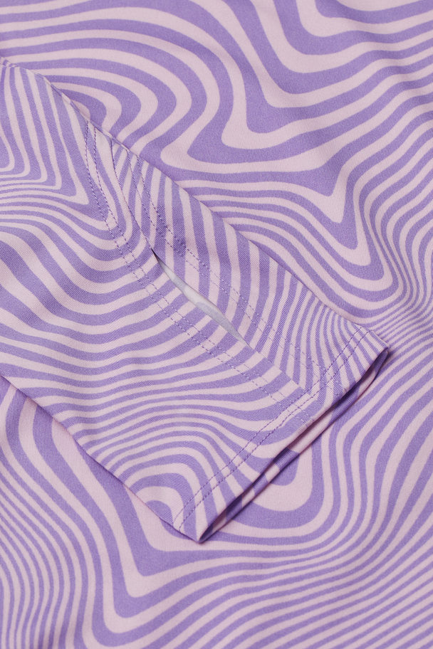 H&M Patterned Top Light Purple/patterned