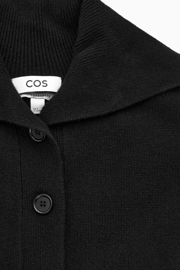 COS Spread-collar Pure Cashmere Jumper Black
