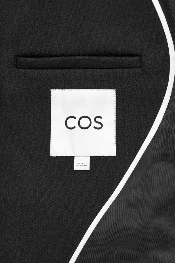 COS Wool-blend Waisted Coat Black