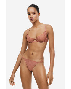 Non-padded Underwired Lace Bra Old Rose