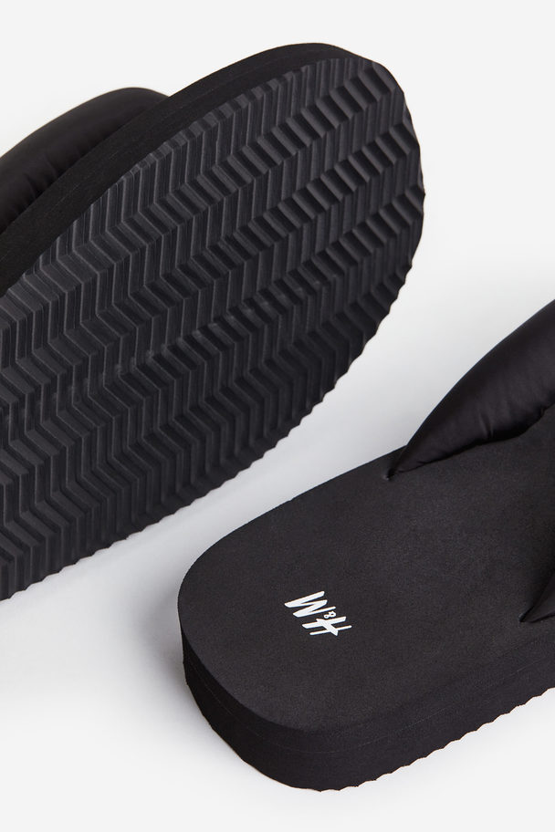 H&M Padded Flip-flops Black