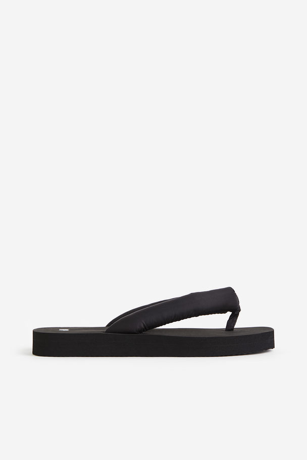 H&M Padded Flip-flops Black