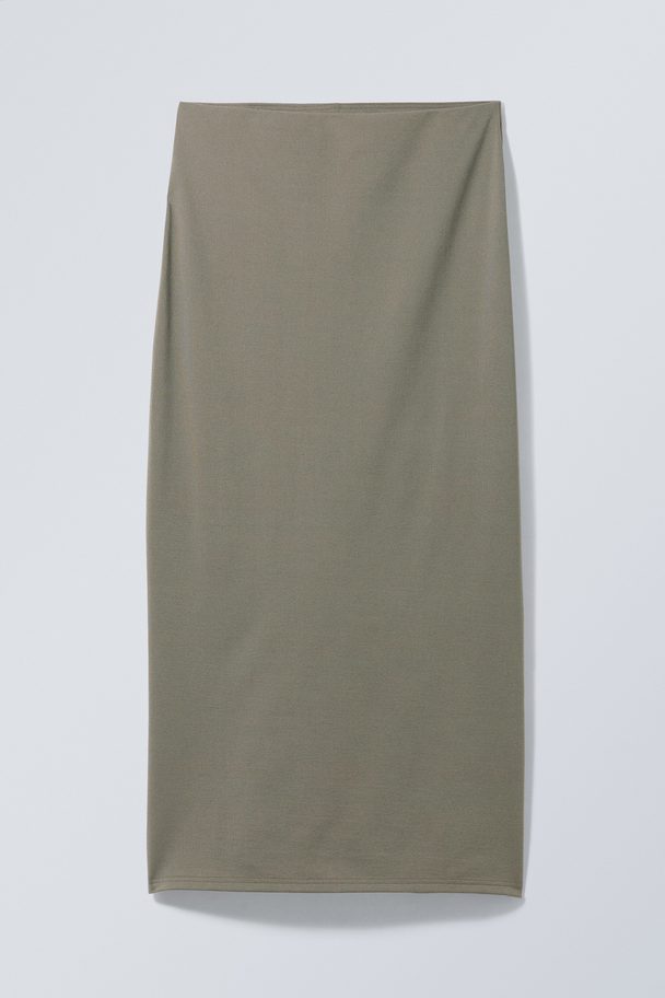 Weekday Johanna Long Pencil Skirt Taupe