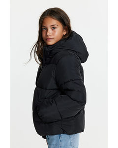 Hooded Puffer Jacket Black