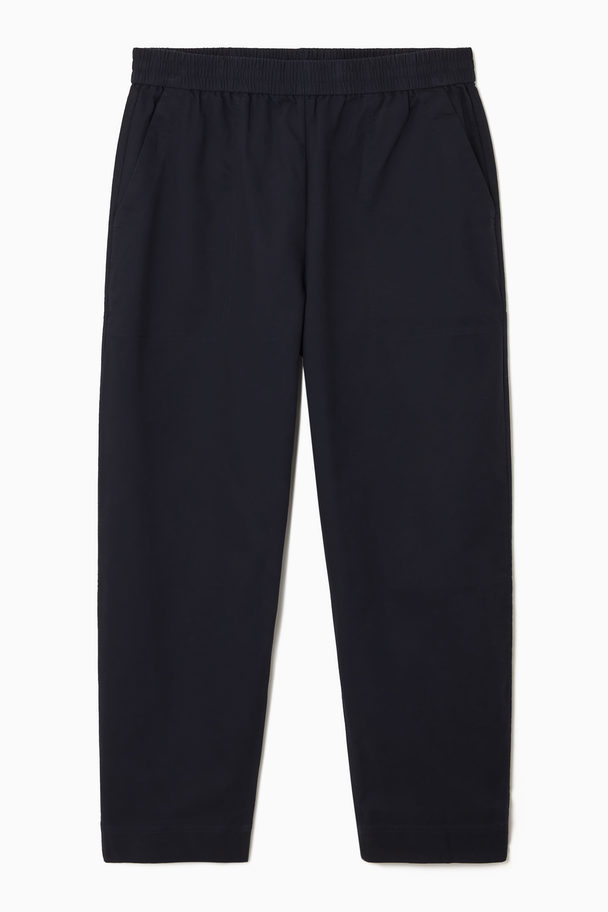 COS Elasticated Twill Trousers Navy