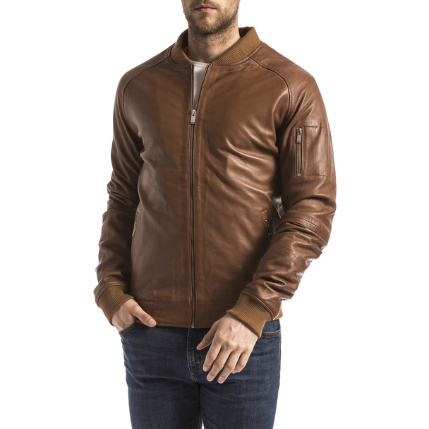 Blue Wellford Leather Jacket Atrato