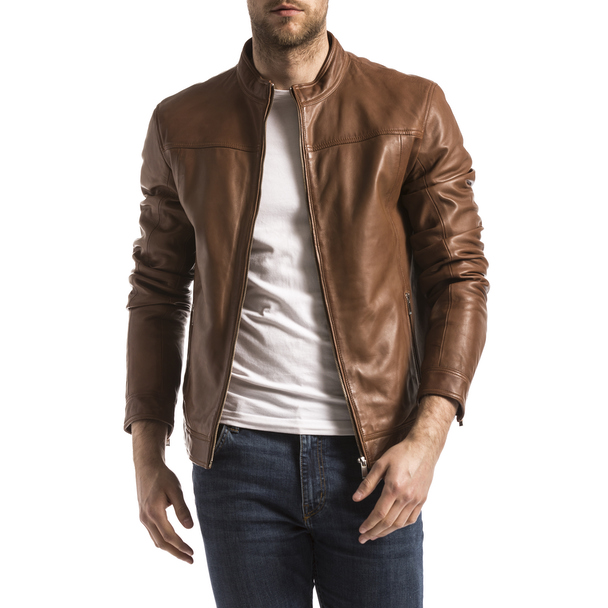 Blue Wellford Leather Jacket Bayon