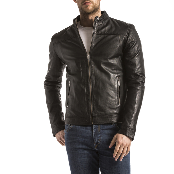 Blue Wellford Leather Jacket Bayon