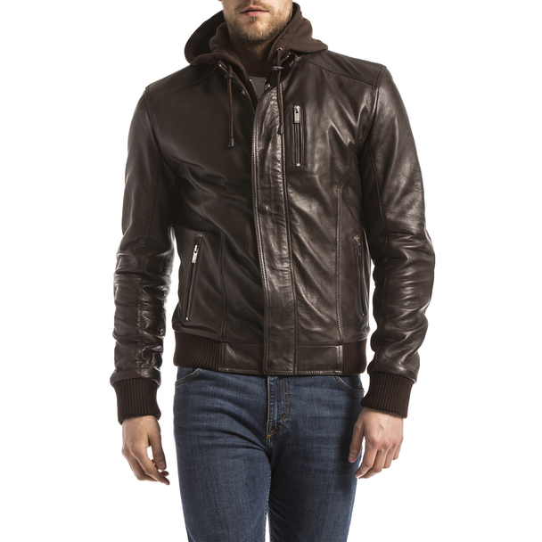 Blue Wellford Leather Jacket Brezon