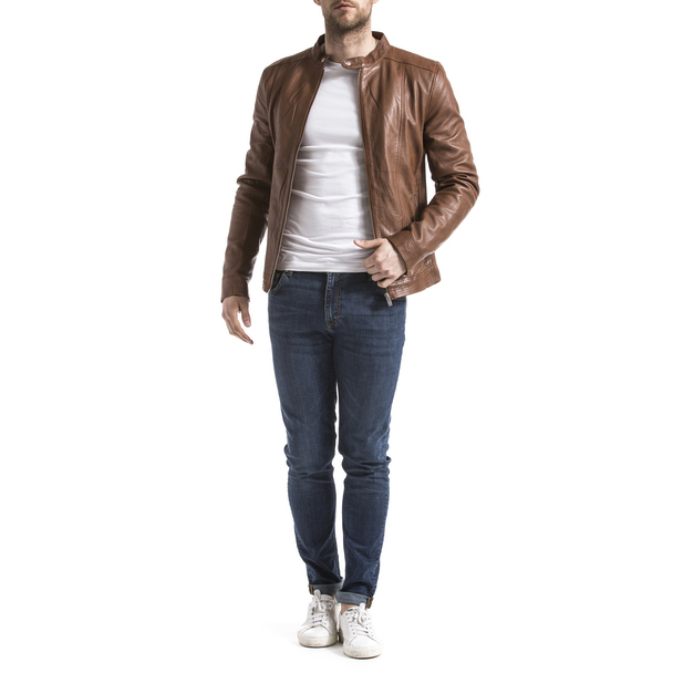 Blue Wellford Leather Jacket Corrib