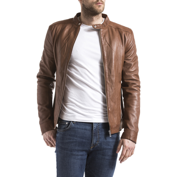 Blue Wellford Leather Jacket Corrib