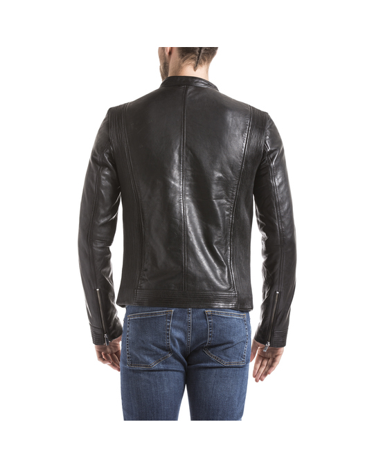 Blue Wellford Leather Jacket Corrib